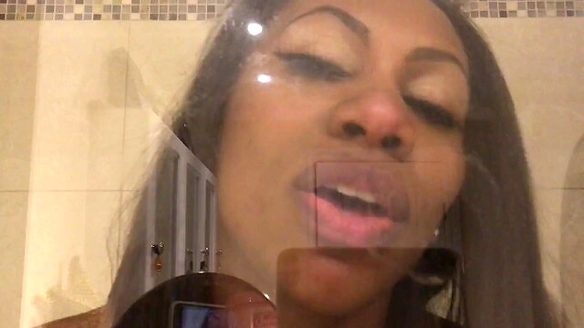 ASMR – Glass Kissing – Ass Worship – Wet Mouth Sounds – EbonyLovers
